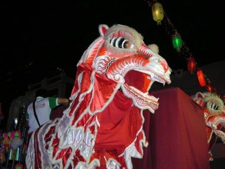 lion dance at the singapore tooth relic temple opening